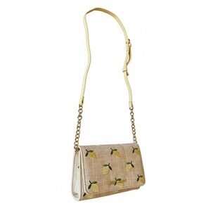 Betsy Johnson Embroidered Lemon Print Crossbody Bag - NWT